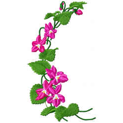 Flowers And Tree Embroidery Design 12